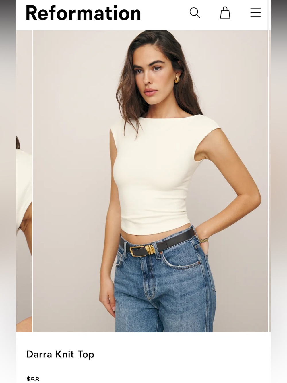 Reformation Darra Top - Boatneck With Low Back